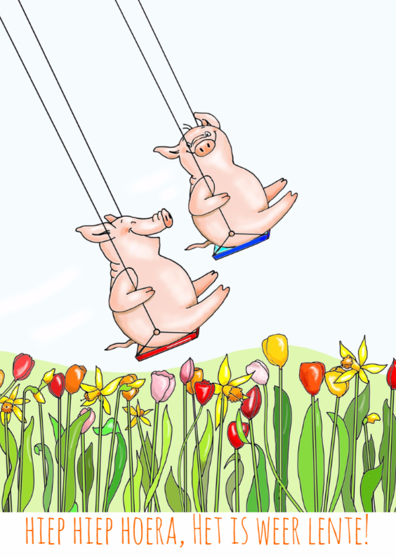 Hiep hoera het is weer lente - Zomaar kaarten Zomaar kaarten - Hiep hoera het is weer lente