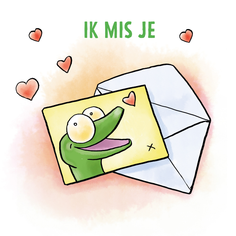 Kaart van Gijs Gekko - Ik mis je - Samen is alles leuker - Zomaar kaarten Zomaar kaarten - Kaart van Gijs Gekko - Ik mis je - Samen is alles leuker