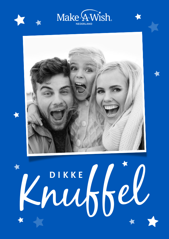 Make-A-Wish kaart met dikke knuffel en foto - Zomaar kaarten Zomaar kaarten - Make-A-Wish kaart met dikke knuffel en foto