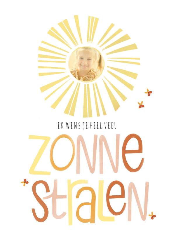 Make-A-Wish Vrolijke kaart met Zonnestralen en foto - Zomaar kaarten Zomaar kaarten - Make-A-Wish Vrolijke kaart met Zonnestralen en foto