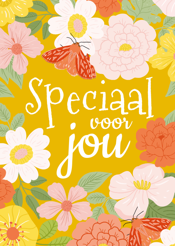 Speciaal voor jou kaart met bloemen - Wenskaarten Wenskaarten - Speciaal voor jou kaart met bloemen