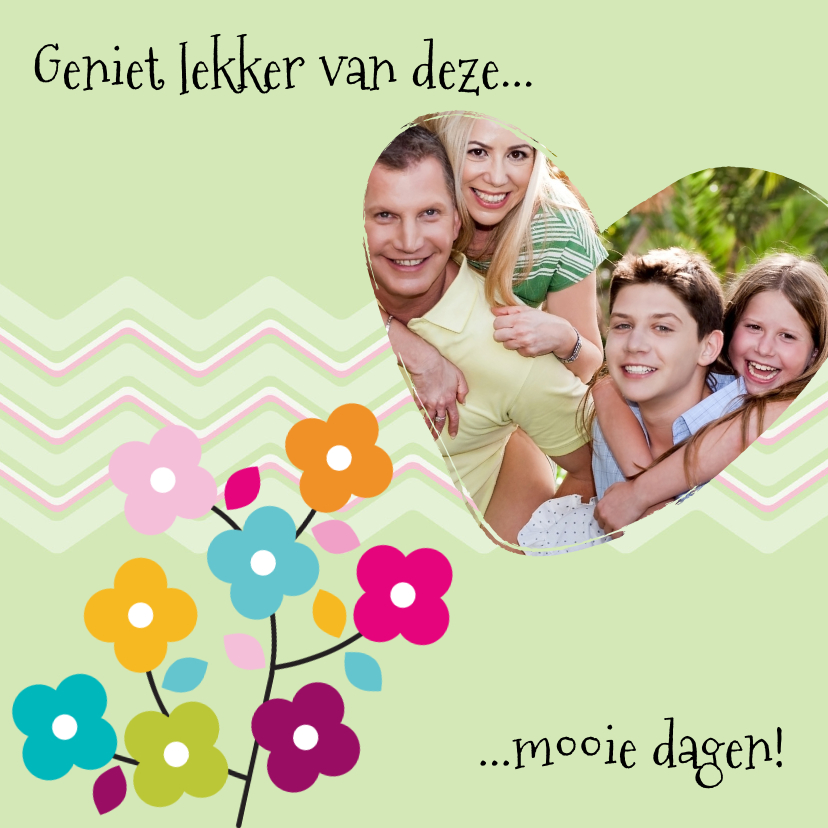 ZigZag lente kaart groen - BK - Zomaar kaarten Zomaar kaarten - ZigZag lente kaart groen - BK