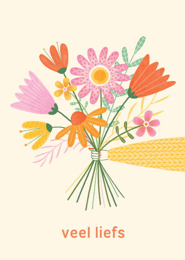 Zomaar bos bloemen geel en oranje - Zomaar kaarten Zomaar kaarten - Zomaar bos bloemen geel en oranje