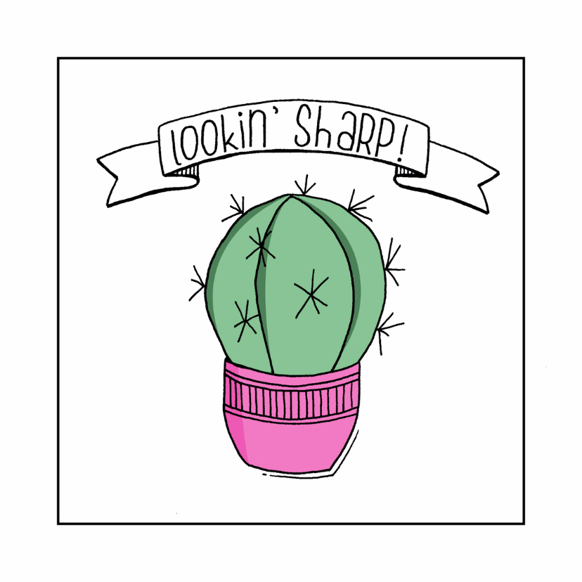 Zomaar cactus lookin sharp - ST - Zomaar kaarten Zomaar kaarten - Zomaar cactus lookin sharp - ST