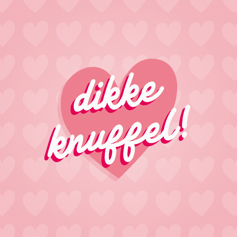 Zomaar kaart dikke knuffel met hartjes - Zomaar kaarten Zomaar kaarten - Zomaar kaart dikke knuffel met hartjes
