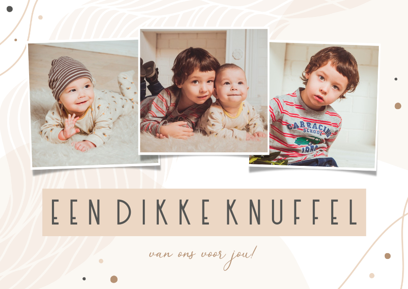 Zomaar kaart fotocollage abstract dikke knuffel - Zomaar kaarten Zomaar kaarten - Zomaar kaart fotocollage abstract dikke knuffel