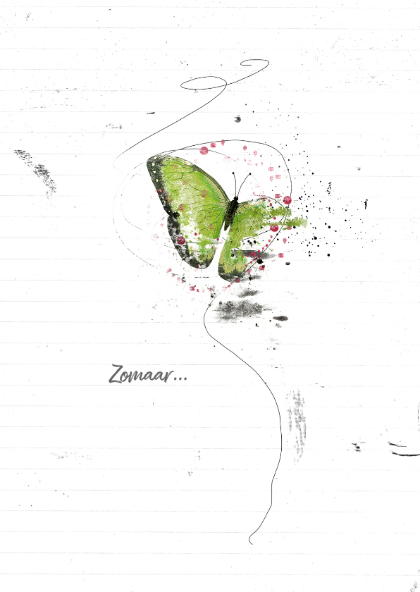 Zomaar Kaart Groene Vlinder - Zomaar kaarten Zomaar kaarten - Zomaar Kaart Groene Vlinder