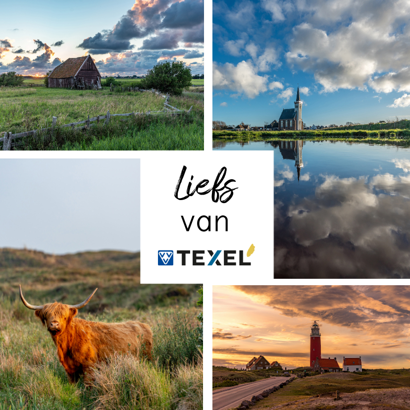 Zomaar kaart met collage van foto's van Texel - Zomaar kaarten Zomaar kaarten - Zomaar kaart met collage van foto's van Texel