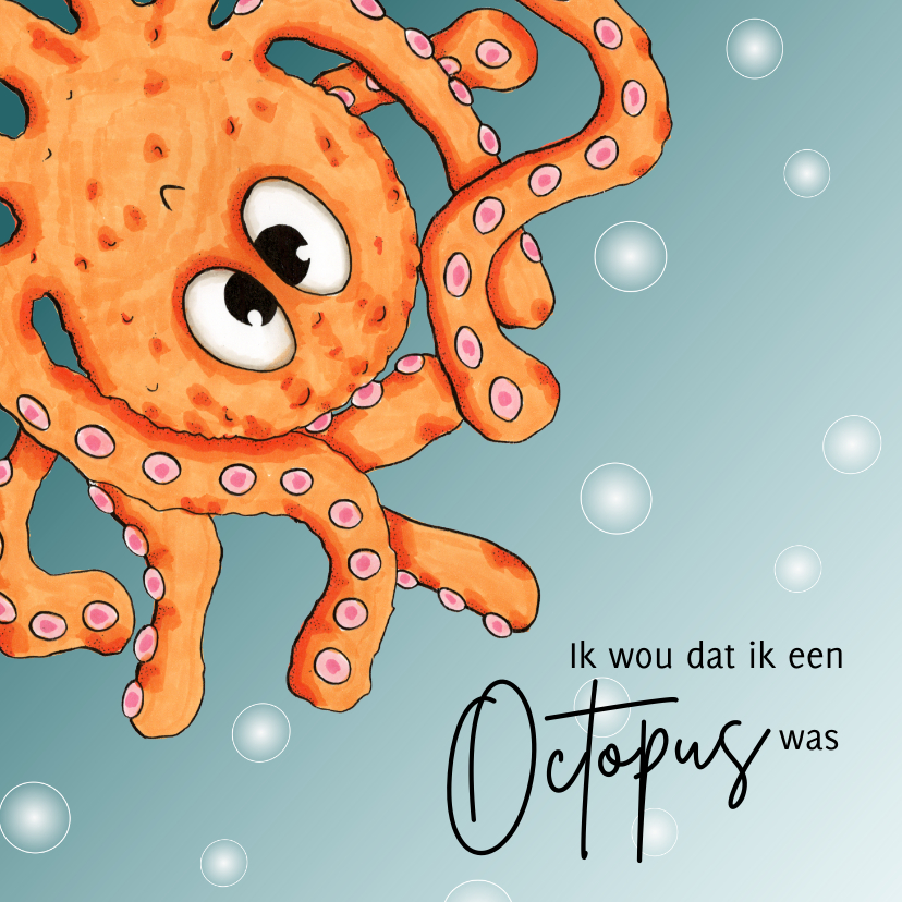 Wenskaarten - Zomaar kaart octopus 