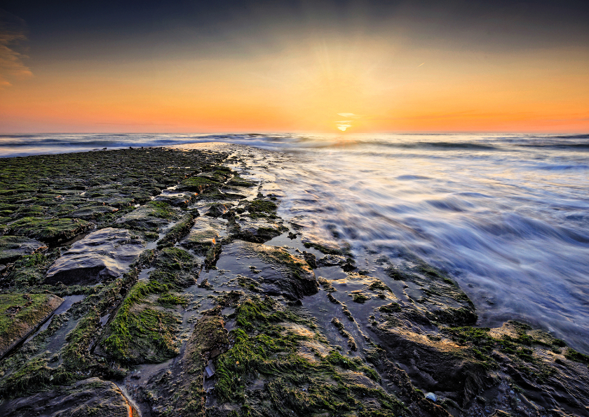 Zonsondergang langs de Noordzee - Zomaar kaarten Zomaar kaarten - Zonsondergang langs de Noordzee